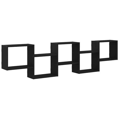 Mensola A Cubo Da Parete 5 Scomparti Legno Multistrato Nero - Foto 2