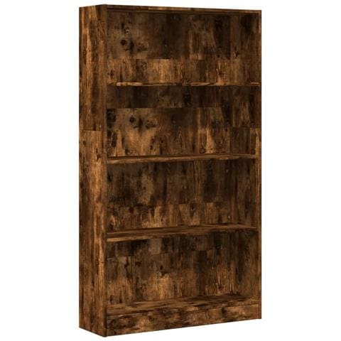 Libreria Rovere Fumo 80x24x143 Cm In Legno Multistrato - Foto 2