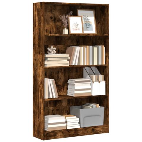 Libreria Rovere Fumo 80x24x143 Cm In Legno Multistrato - Foto 1
