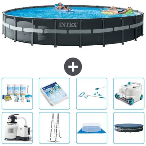Piscina Fuori Terra - In Giro - 732x132 Cm - Grigio - Include Accessori Coordinati A2981 - Foto 1