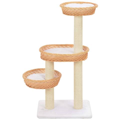 Lusso Casadino - Albero Per Gatti Con Tiragraffi In Legno Di Salice Naturale - Foto 1