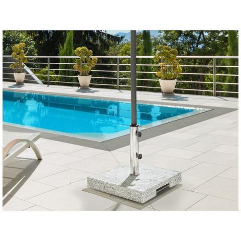 Base Per Ombrellone Cerzeto Grigio Quadrata 30 Kg - Foto 1