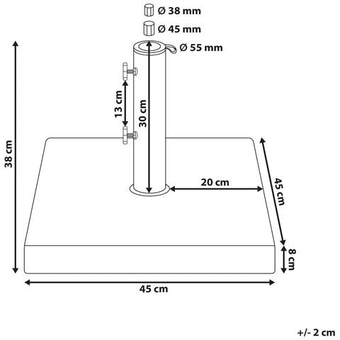 Base Per Ombrellone Cerzeto Grigio Quadrata 30 Kg - Foto 7
