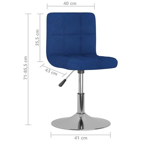 Lusso Casadino -  Sedie Da Pranzo Girevoli 6 Pz Blu In Tessuto - Foto 8