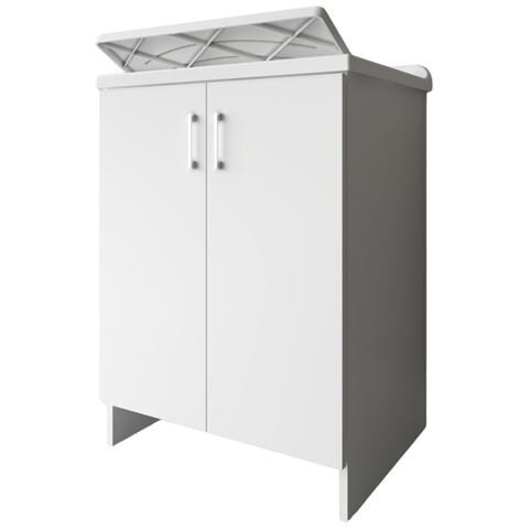 Lavatoio Nobilitato Vasca Resina Asse Lavaggio 45x50x85 Cm Doppia Anta 7002ak *** Tinta : Bianco - Foto 1