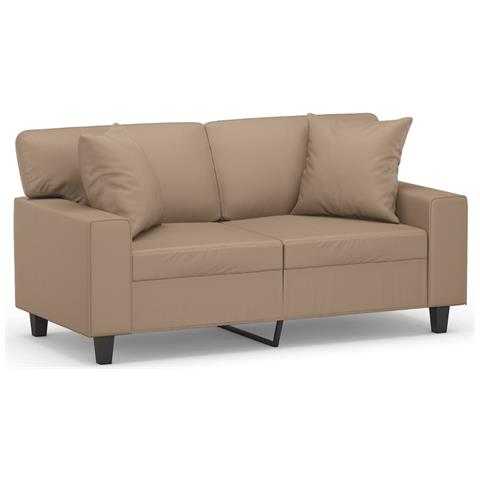 Divano a 2 Posti con Cuscini Cappuccino 120 cm in Similpelle - Foto 1