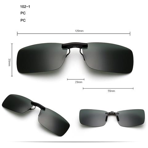 Occhiali Da Sole Clip-on - Lenti Verde Scuro Con Custodia - Foto 5