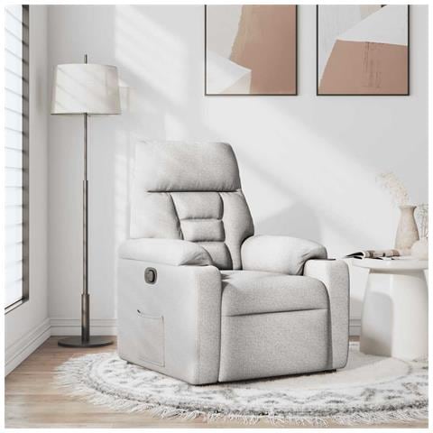 Poltrona Reclinabile in Tessuto Grigio Nuvola - Foto 2