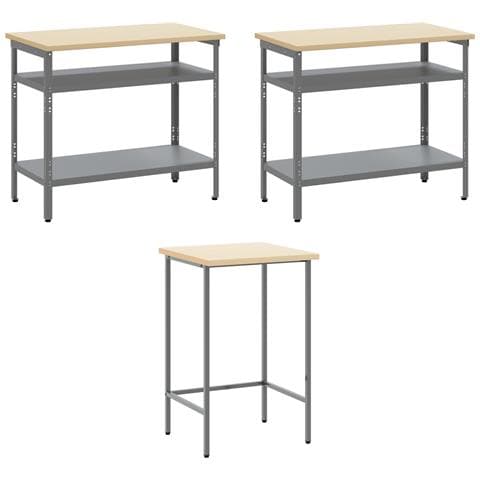 Set da tavolo per stoccaggio utensili in 10 pezzi nero in legno ingegnerizzato e metallo - Foto 7