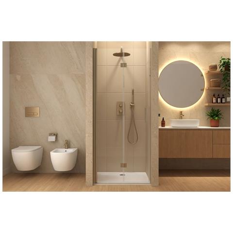 Box Doccia 110 Cm Apertura A Soffietto Nicchia H200 Cm Cristallo 6mm Profilo Satinato Liam - Foto 5