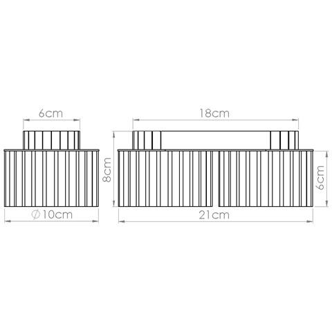 Lampada Da Soffitto Aura 2 Moka Gx53 Sl. 1808 - Minimalist Lampada A Soffitto Moka 8x21x10 Cm - Foto 2