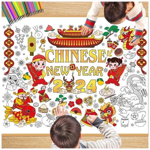 Dpkow Poster Gigante Da Colorare, Con Pennarelli 118 X 84,7 Cm - Foto 1