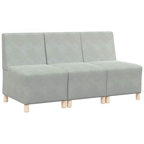 Unità di Divano Modulare Senza Braccioli 3 pcs Grigio chiaro - Foto 1