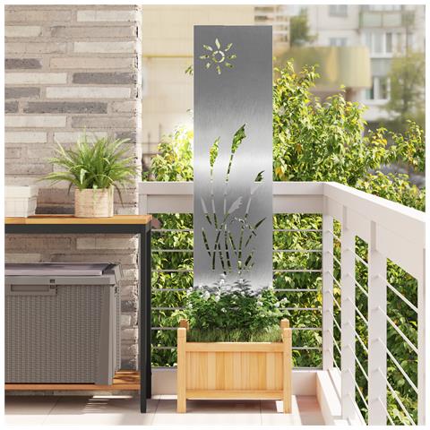 Pannello Decorativo da Giardino Altro Argento 32 x 140 cm - Foto 2