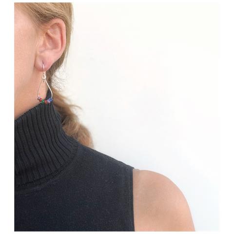 Ciondolo A Goccia In Argento Con Multicristallo In Argento Sterling 925 - Foto 2