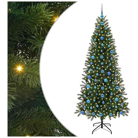 Albero di Natale artificiale con 300 LED Verde 210 cm PE e PVC - Foto 1
