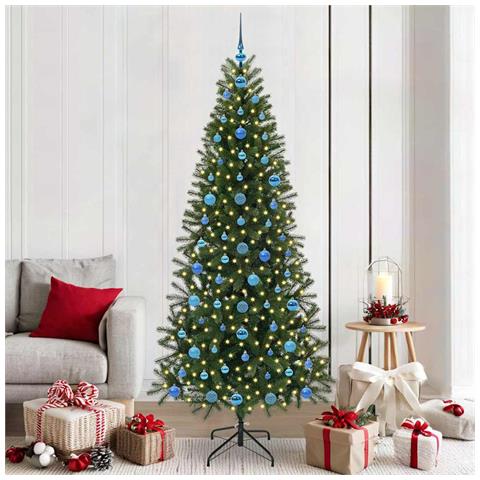 Albero di Natale artificiale con 300 LED Verde 210 cm PE e PVC - Foto 2
