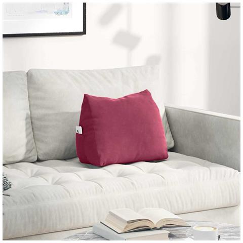 Cuscino per Schiena Rosso Vino 45 x 20 x 35 cm Tessuto in Cords - Foto 2