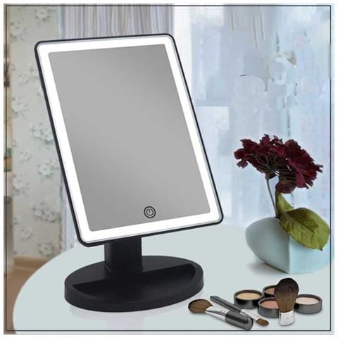 Specchio Per Trucco Led Con Luci Su Quattro Lati - Doppia Alimentazione A Batteria E Usb Black - Foto 2