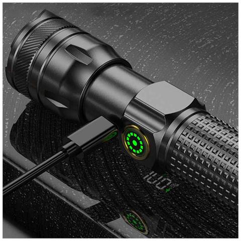 Torcia Laser Led Bianca Ricaricabile Con Display Digitale E Ricarica Usb - Foto 7