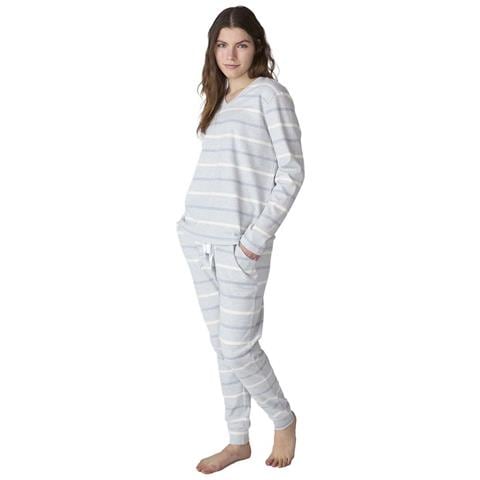 Jjbfp1600 Pigiama Da Donna In Cotone A Maniche Lunghe Con Scollo A V - Foto 1