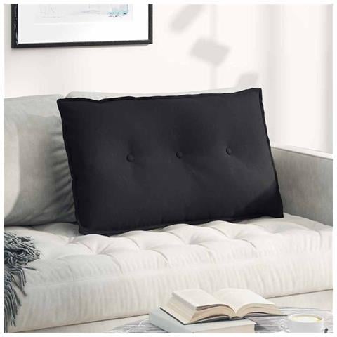Cuscino per Schiena Nero 80 x 50 cm Tessuto in Microfibra - Foto 2