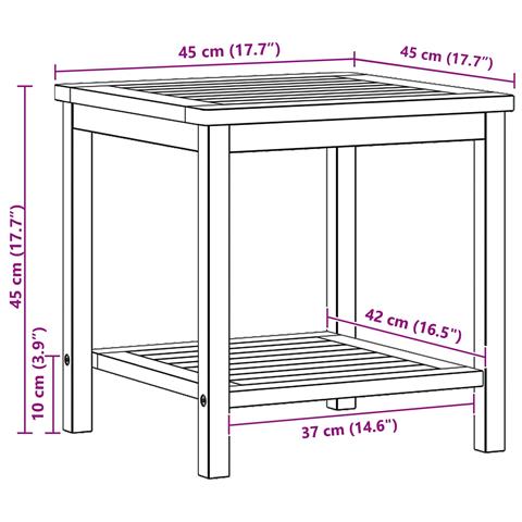 Tavolo laterale Olio Naturale 45 x 45 x 45 cm - Foto 8