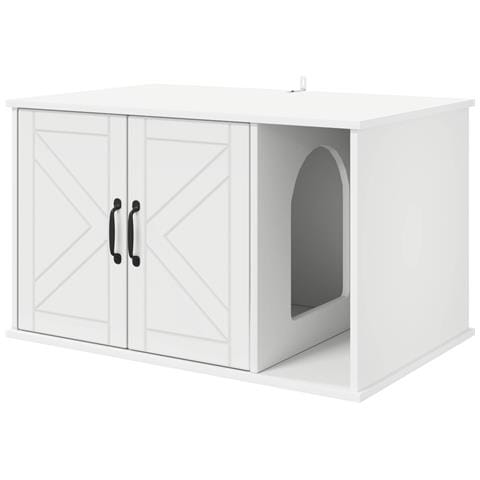 Casa per Gatti Bianco 85 x 55 x 50 cm Legno multistrato - Foto 1