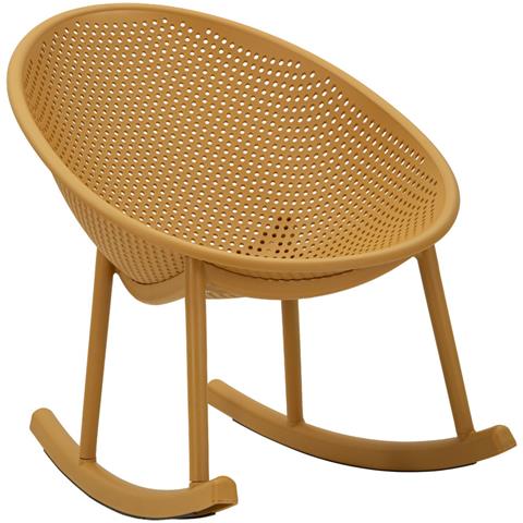 Set Di 2 Sedie A Dondolo Vkh1086-giallo-plastica-66x88x80 Cm - Foto 1