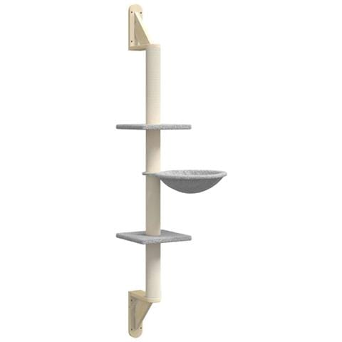 Albero per Gatti con Tiragraffi a Parete Grigio Chiaro 142,5 cm - Foto 1