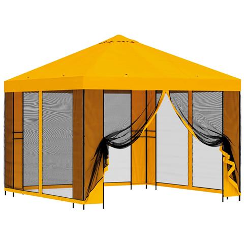Gazebo da giardino con pareti laterali 3 x 3 m Giallo - Foto 1