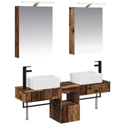 Set di Armadi da Bagno 5 pcs Legno antico 50 x 14,5 x 70 cm - Foto 1