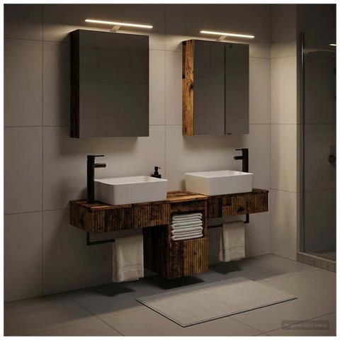 Set di Armadi da Bagno 5 pcs Legno antico 50 x 14,5 x 70 cm - Foto 2