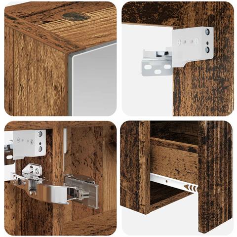 Set di Armadi da Bagno 5 pcs Legno antico 50 x 14,5 x 70 cm - Foto 9