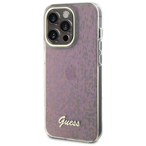 Guess Iml Specchio Facetato Disco Iridescente Per Iphone 15 Pro Max - Colore Rosa - Foto 1