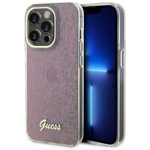 Guess Iml Specchio Facetato Disco Iridescente Per Iphone 15 Pro Max - Colore Rosa - Foto 2