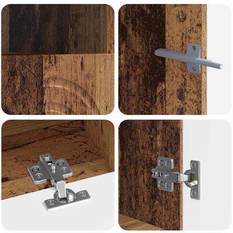 Mobile TV LED a 3 pezzi Legno antico Legno ingegnerizzato - Foto 8