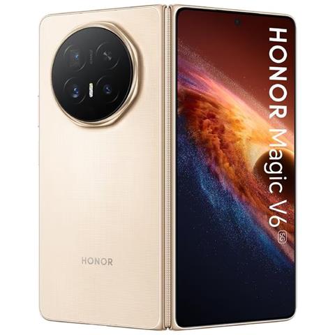 Magic V6 5G Foldable 512GB 16GB Ram Display Int. 7.95" / ext. 6.52" OLED Main Camera 50+50+64MP Double Selfie 20+20MP DaulSim (nano+eSim) MagicOS 10 (Android 16) Snapdragon 8 Elite Gen5. 6660mAh Gold - Foto 1