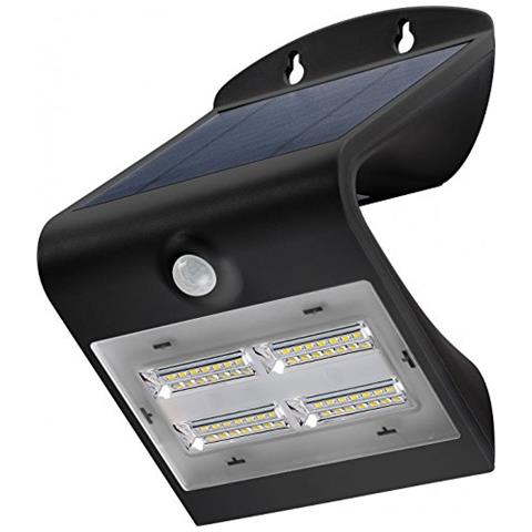 I-HLED-OWL-32WB - Lampada LED Solare a Muro 3,2W IP65 Sensore di Movimento Nero - Foto 1