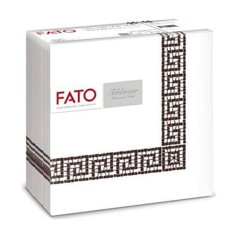 Tovaglioli Piegati 1 Velo Tablewear 40x40 Cm Pura Cellulosa Decoro Mykonos Cioccolato - Conf. 50 Pezzi - 88446200 - Foto 1