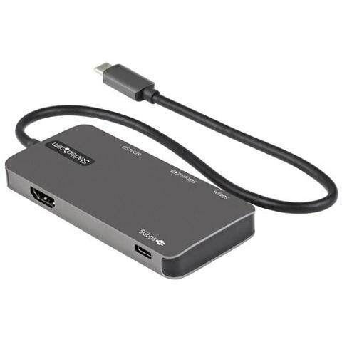 Adattatore multiporta USB C - Da USB-C a 4K HDMI, 100W Power Delivery Pass-through, slot SD /MicroSD, Hub USB 3.0 a 3 porte - USB Type-C Mini Dock - Cavo integrato da 30cm - Foto 4