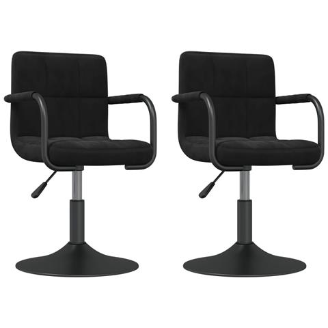Sedie Da Pranzo Girevoli 2 Pz Nere In Velluto - Foto 1