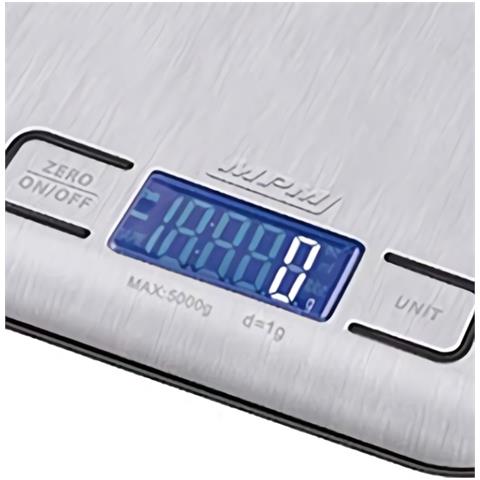 MWK-02M Bilancia Digitale da Cucina Portata Max 5 Kg con Funzione Tara Colore Argento - Foto 2