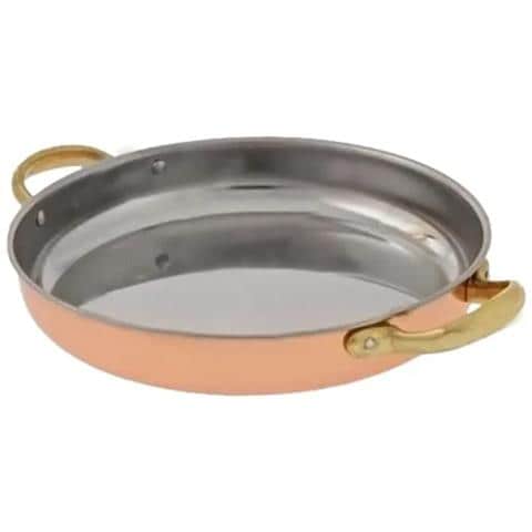 Padella Rame, Tegame In Rame Con Maniglie - In Rame E Ottone, 22cm - Foto 3