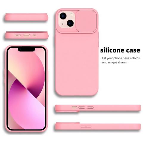 Custodia Tpu Silicone Slide Cover Case Per Apple Iphone 13 Pro Max Pink - Foto 5
