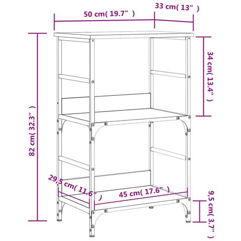 Libreria Rovere Sonoma 50x33x82 Cm In Legno Multistrato - Foto 10
