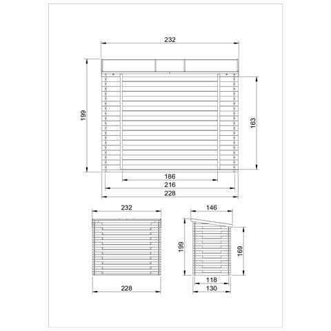 M202 Capanno Deposito Per Legname Da Giardino 146x232xa199 Cm / 5 M3 - Piccola Casetta In Legno, Rimessa Attrezzi, Deposito Bici - Foto 8