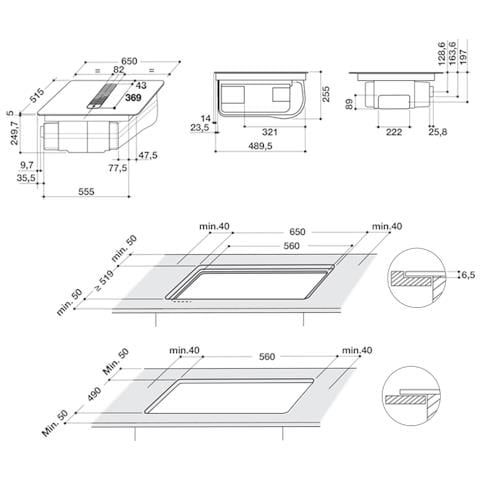 Piano Cottura WVH 1065B a Induzione 4 Zone Cottura da 65 cm + Cappa Aspirante Colore Nero - Foto 10