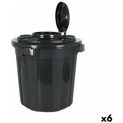 Secchio Per La Spazzatura Dem Hop 50 L Nero 49,5 X 49,5 X 50 Cm (6 Unità) - Foto 1
