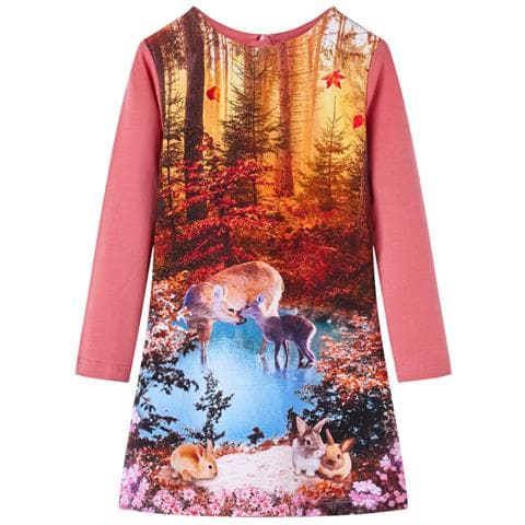 Abito Da Bambina A Maniche Lunghe Rosa Antico 140 - Foto 1
